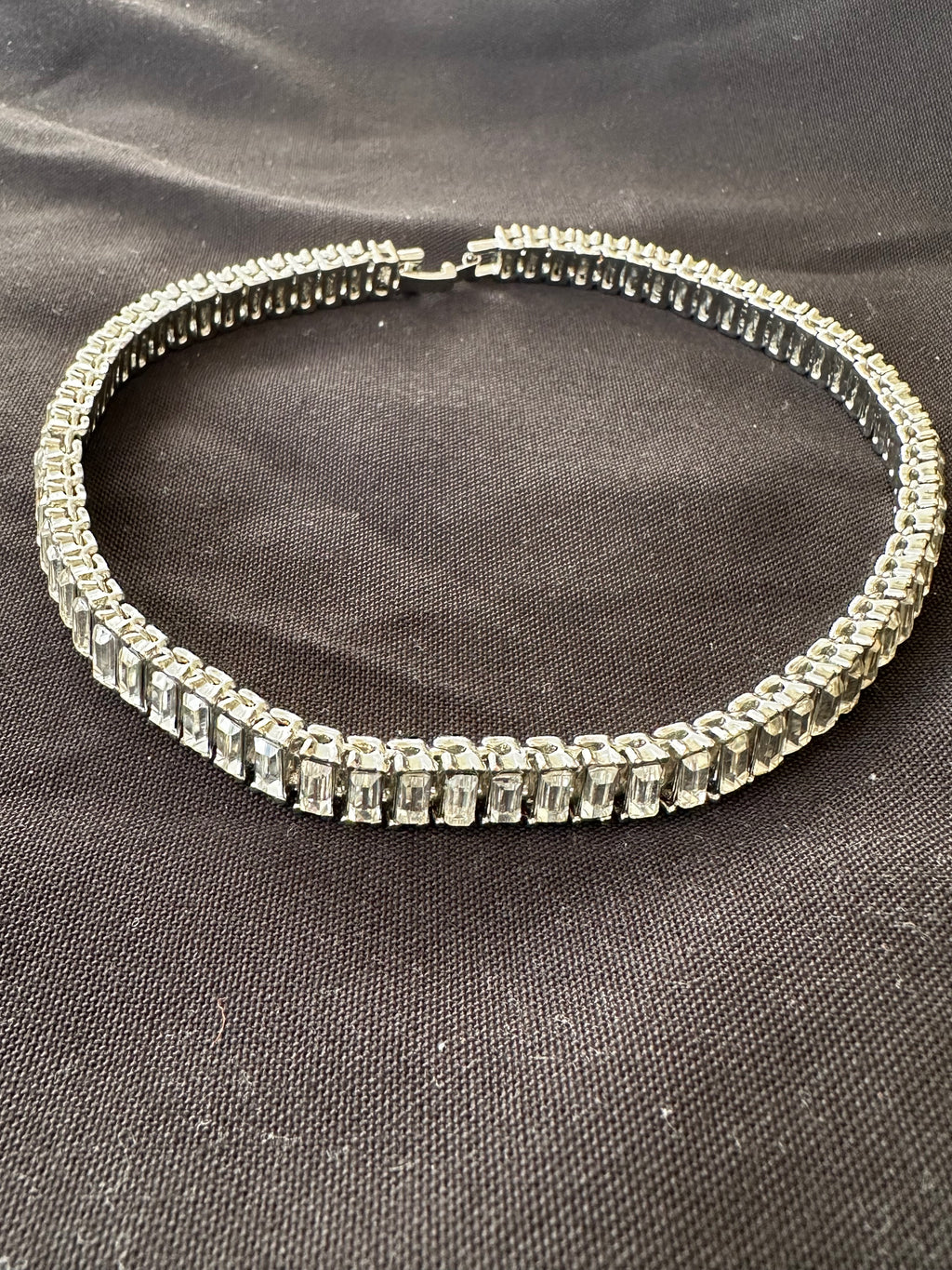 Vintage Rhinestone Tennis Necklace