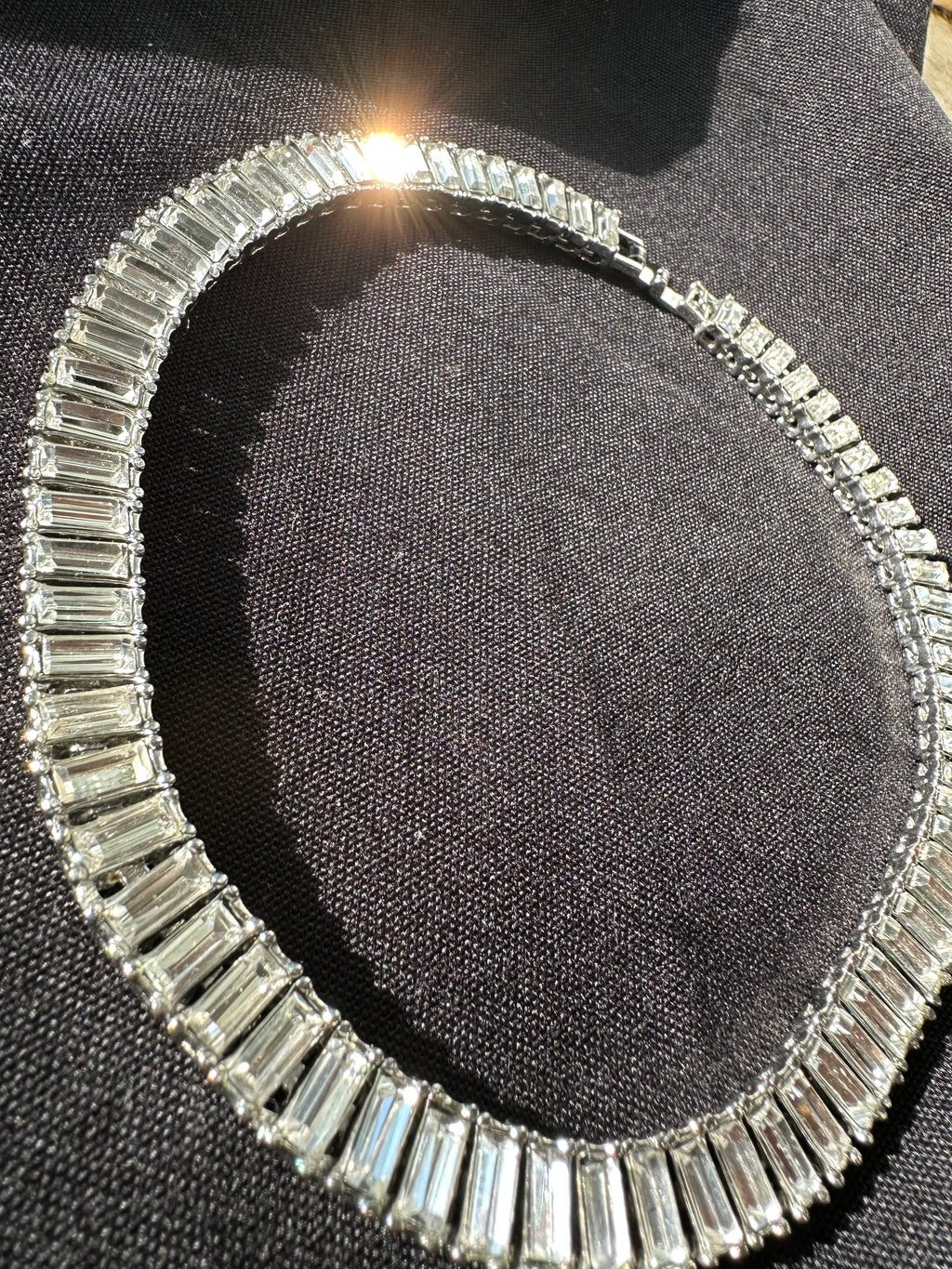 Vintage Rhinestone Tennis Necklace