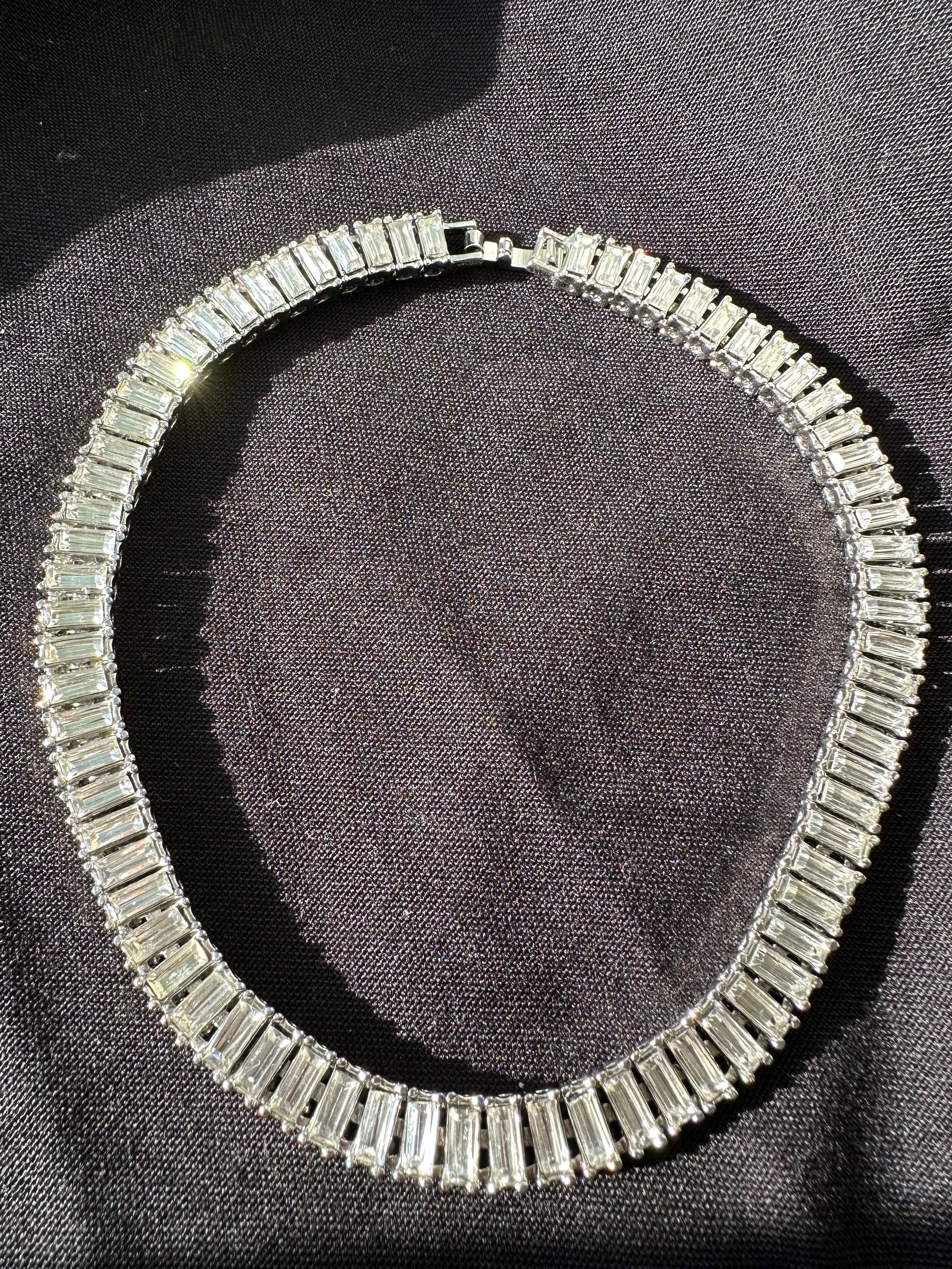 Vintage Rhinestone Tennis Necklace