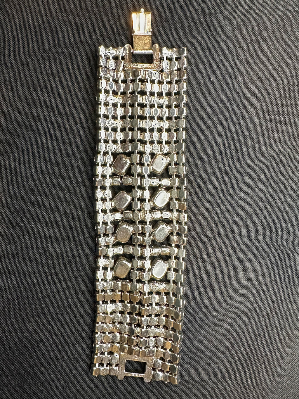 Vintage Ten Row Light Blue Rhinestone Bracelet
